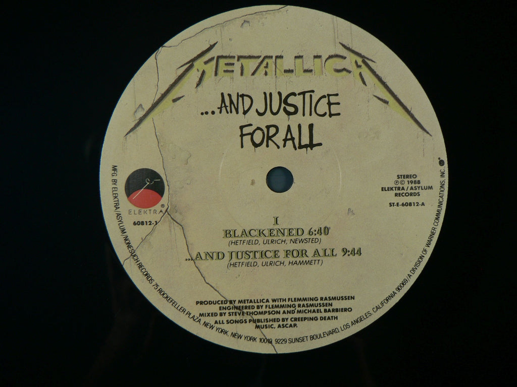 Metallica And Justice For All Lp Vinyl Record 1988 First US DMM Masterdisk  Press