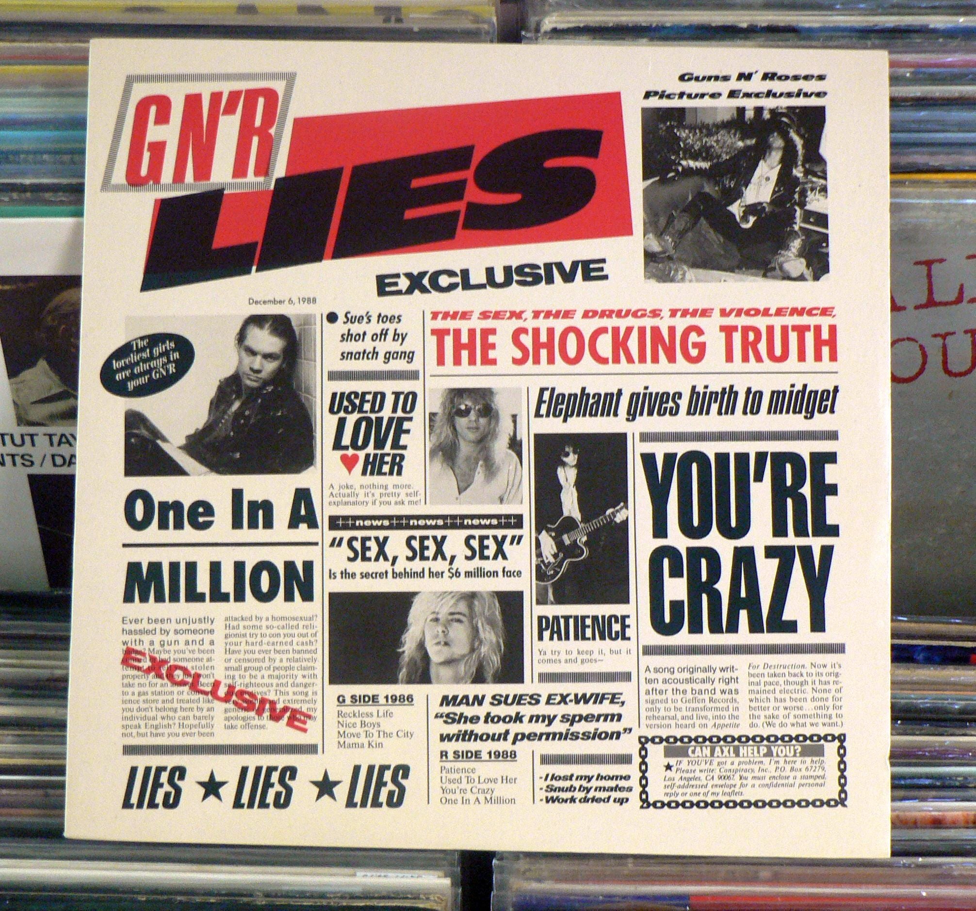ダ*タ様 GUNS N' ROSES - GN'R Lies LP ワーナーパイ ダ*タ様 GUNS N´ ROSES - GN´R Lies LP ワーナーパイ