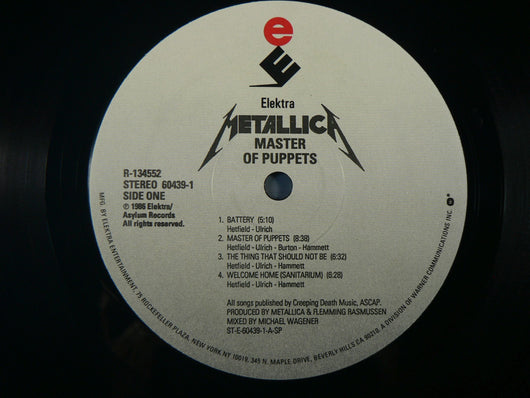 Metallica - Master Of Puppets LP, 1st Pressing Club Edition – Guitar  Gallery of Alabama